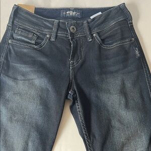 Silver Jeans Dark Wash Skinny Jeans Mid Rise 25W 29L new